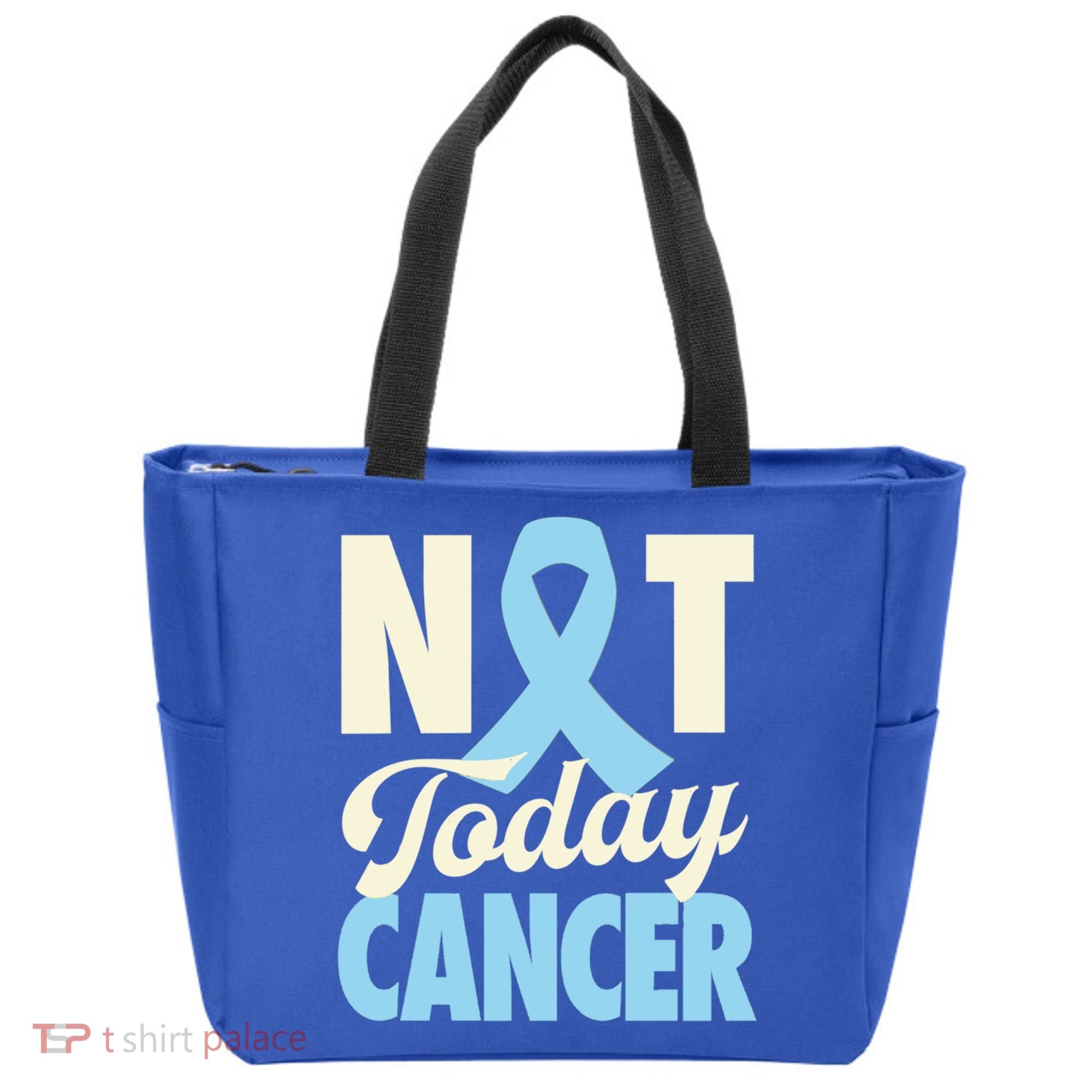 Not Today Prostate Cancer Light Blue Ribbon Awareness Gift Tote Bag