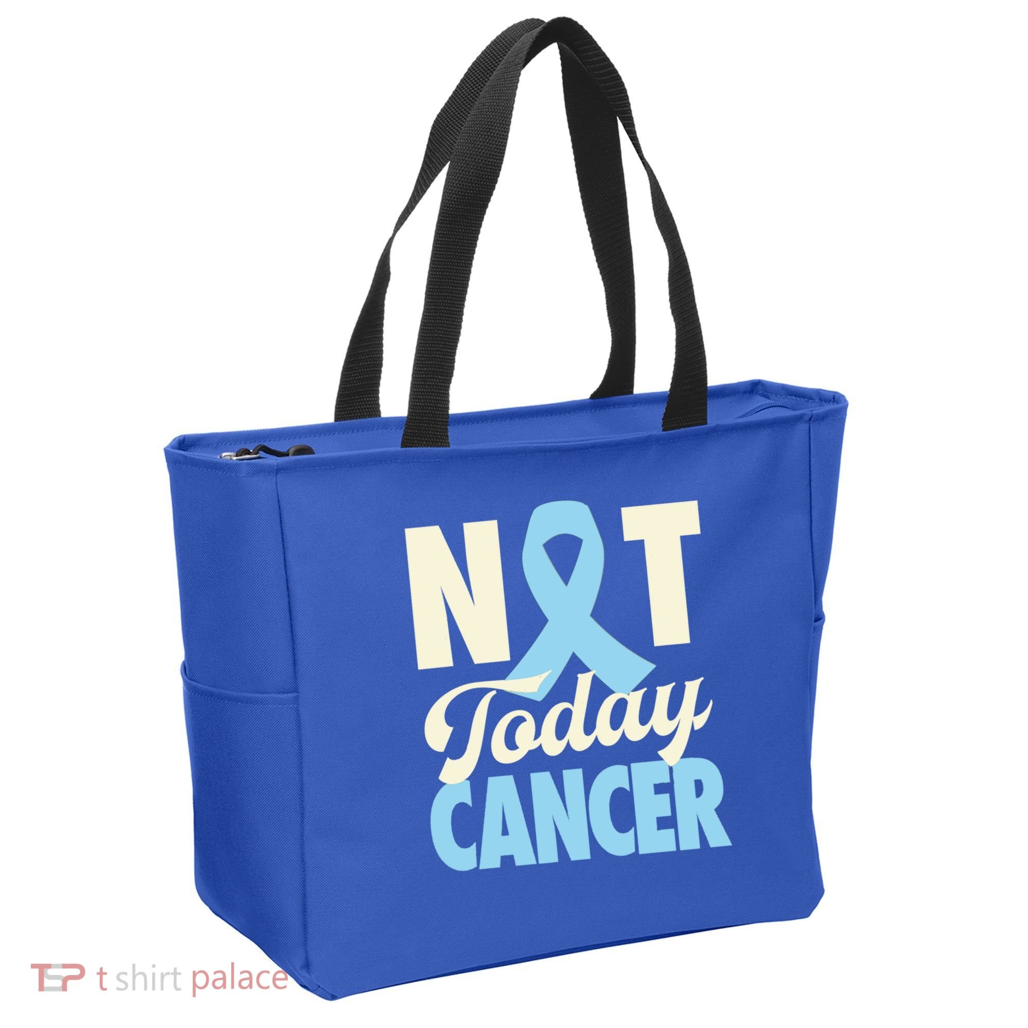 Not Today Prostate Cancer Light Blue Ribbon Awareness Gift Tote Bag