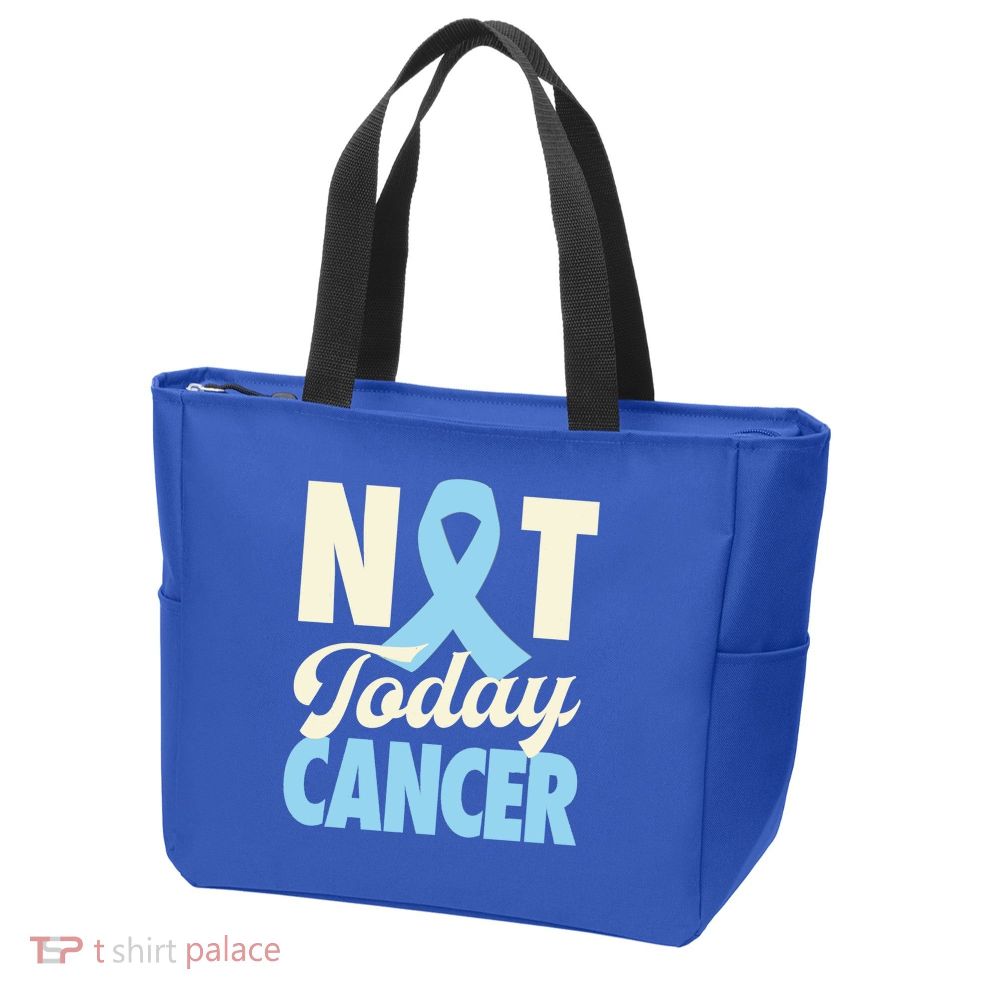 Not Today Prostate Cancer Light Blue Ribbon Awareness Gift Tote Bag