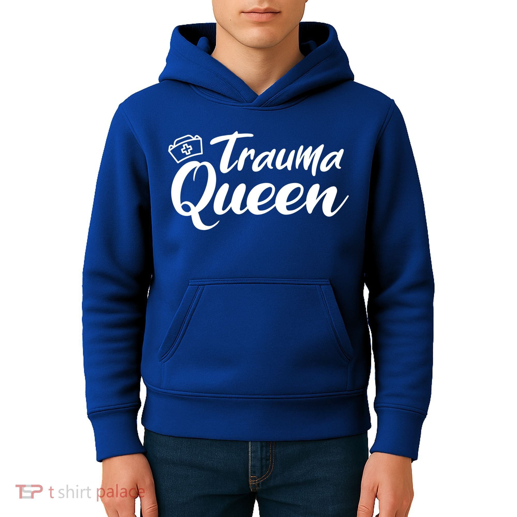 Nursing Trauma Queen Nicu Icu Nurse Er Gift Funny Gift Kids Hoodie