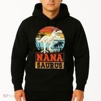 Nanasaurus T Rex Dinosaur Nana Saurus Family Matching Hoodie thumb 2