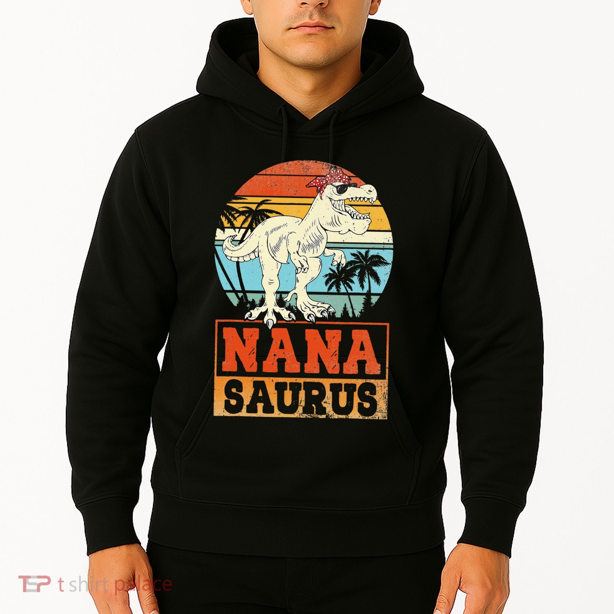 Nanasaurus T Rex Dinosaur Nana Saurus Family Matching Hoodie