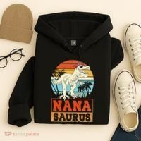 Nanasaurus T Rex Dinosaur Nana Saurus Family Matching Hoodie thumb 4