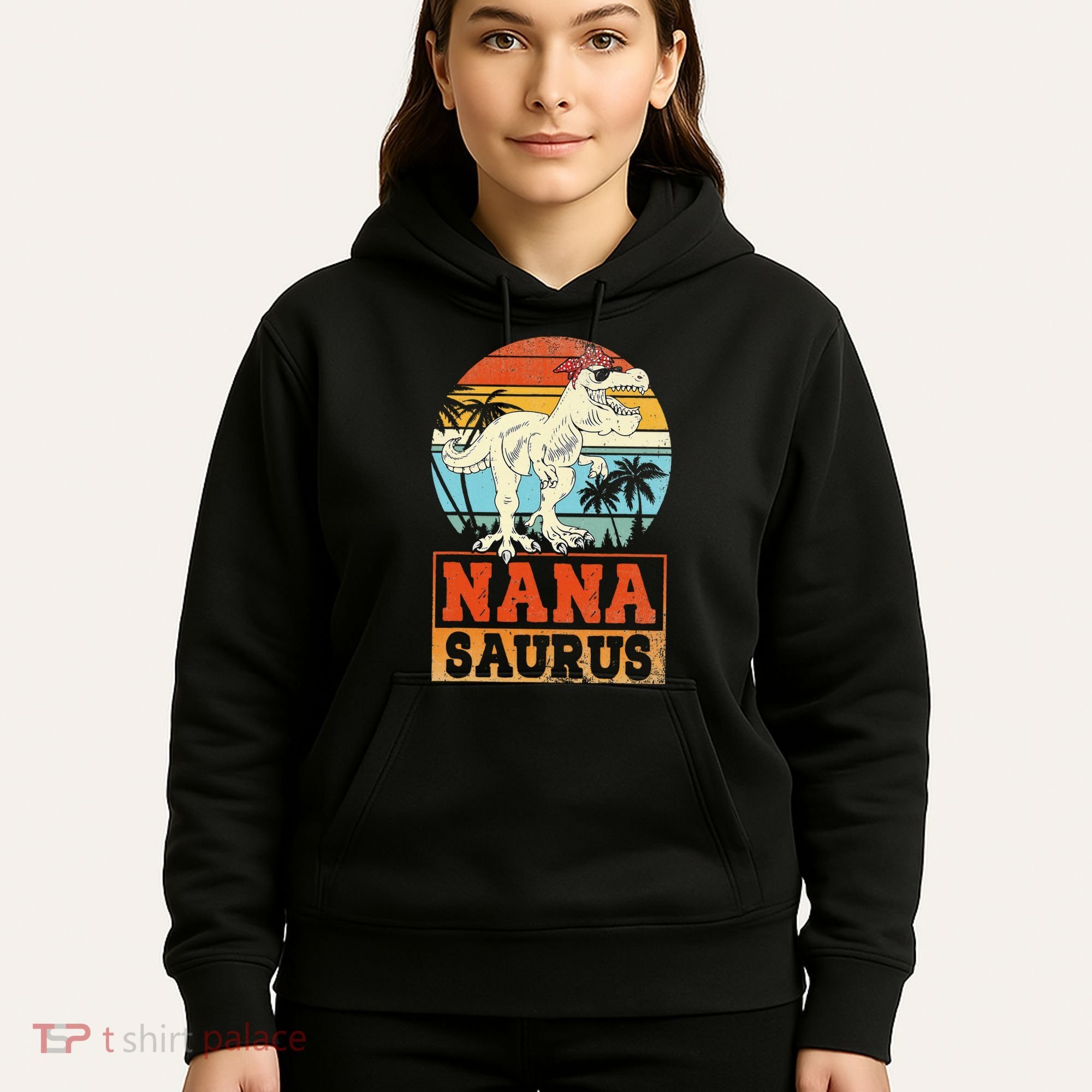 Nanasaurus T Rex Dinosaur Nana Saurus Family Matching Hoodie