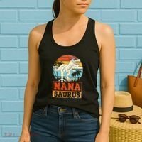 Nanasaurus T Rex Dinosaur Nana Saurus Family Matching Women's Tank Top thumb 2