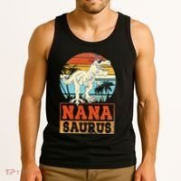 Nanasaurus T Rex Dinosaur Nana Saurus Family Matching Tank Top thumb 3