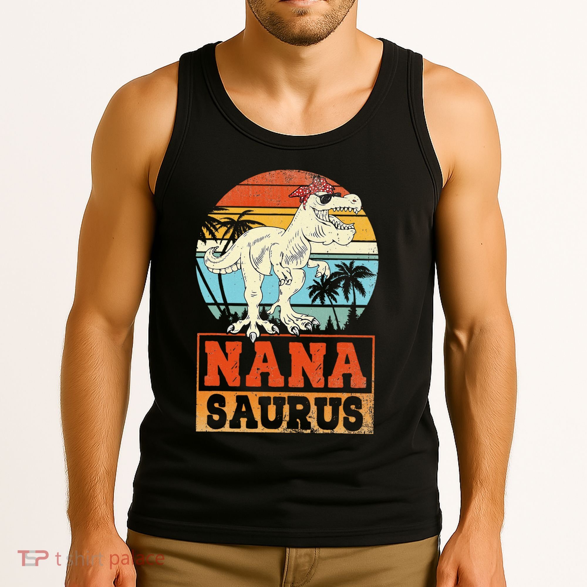 Nanasaurus T Rex Dinosaur Nana Saurus Family Matching Tank Top