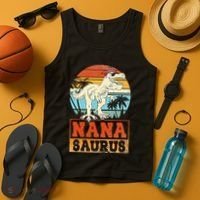 Nanasaurus T Rex Dinosaur Nana Saurus Family Matching Tank Top thumb 4