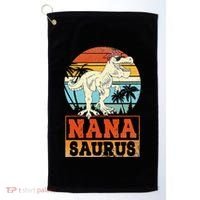 Nanasaurus T Rex Dinosaur Nana Saurus Family Matching Golf Towel thumb 0