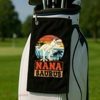 Nanasaurus T Rex Dinosaur Nana Saurus Family Matching Golf Towel thumb 2