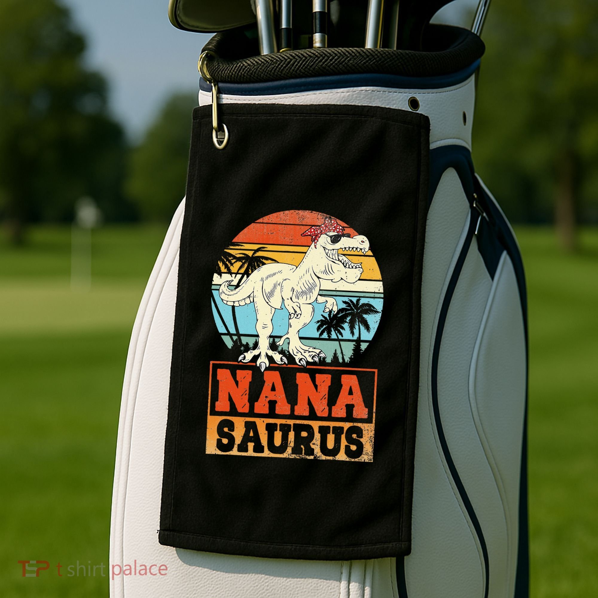 Nanasaurus T Rex Dinosaur Nana Saurus Family Matching Golf Towel
