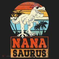 Nanasaurus T Rex Dinosaur Nana Saurus Family Matching Golf Towel thumb 3