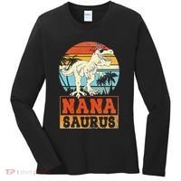 Nanasaurus T Rex Dinosaur Nana Saurus Family Matching Women's Long Sleeve Shirt thumb 0