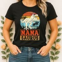 Nanasaurus T Rex Dinosaur Nana Saurus Family Matching Women's T-Shirt thumb 2