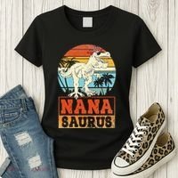 Nanasaurus T Rex Dinosaur Nana Saurus Family Matching Women's T-Shirt thumb 3