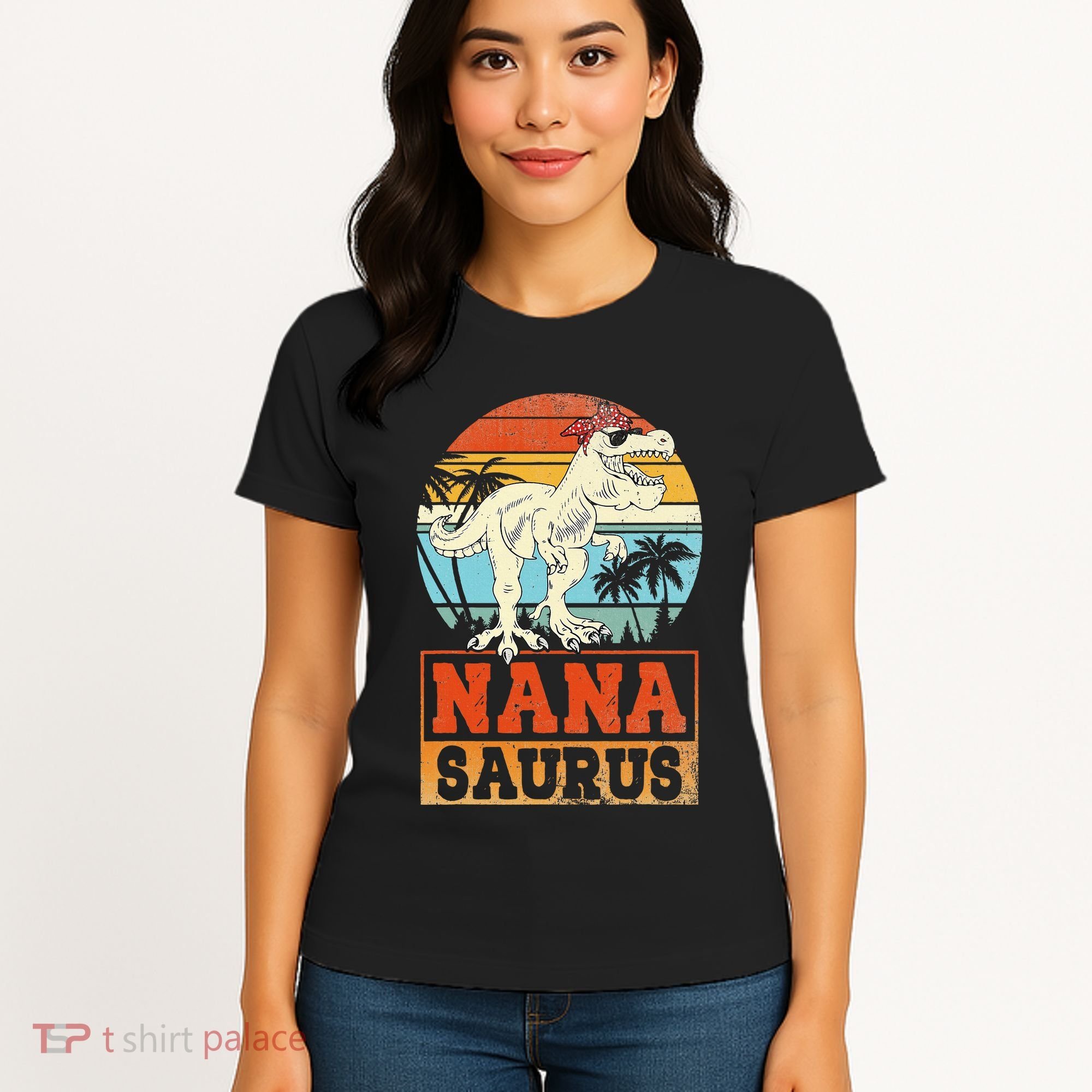 Nanasaurus T Rex Dinosaur Nana Saurus Family Matching Women's T-Shirt
