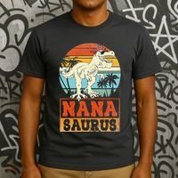 Nanasaurus T Rex Dinosaur Nana Saurus Family Matching T-Shirt thumb 3