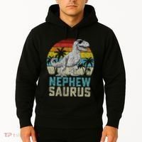 Nephewsaurus T Rex Dinosaur Nephew Saurus FatherS Family Hoodie thumb 2