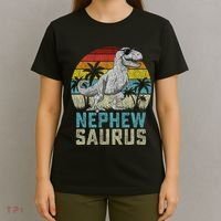 Nephewsaurus T Rex Dinosaur Nephew Saurus FatherS Family T-Shirt thumb 4