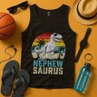 Nephewsaurus T Rex Dinosaur Nephew Saurus FatherS Family Tank Top thumb 4