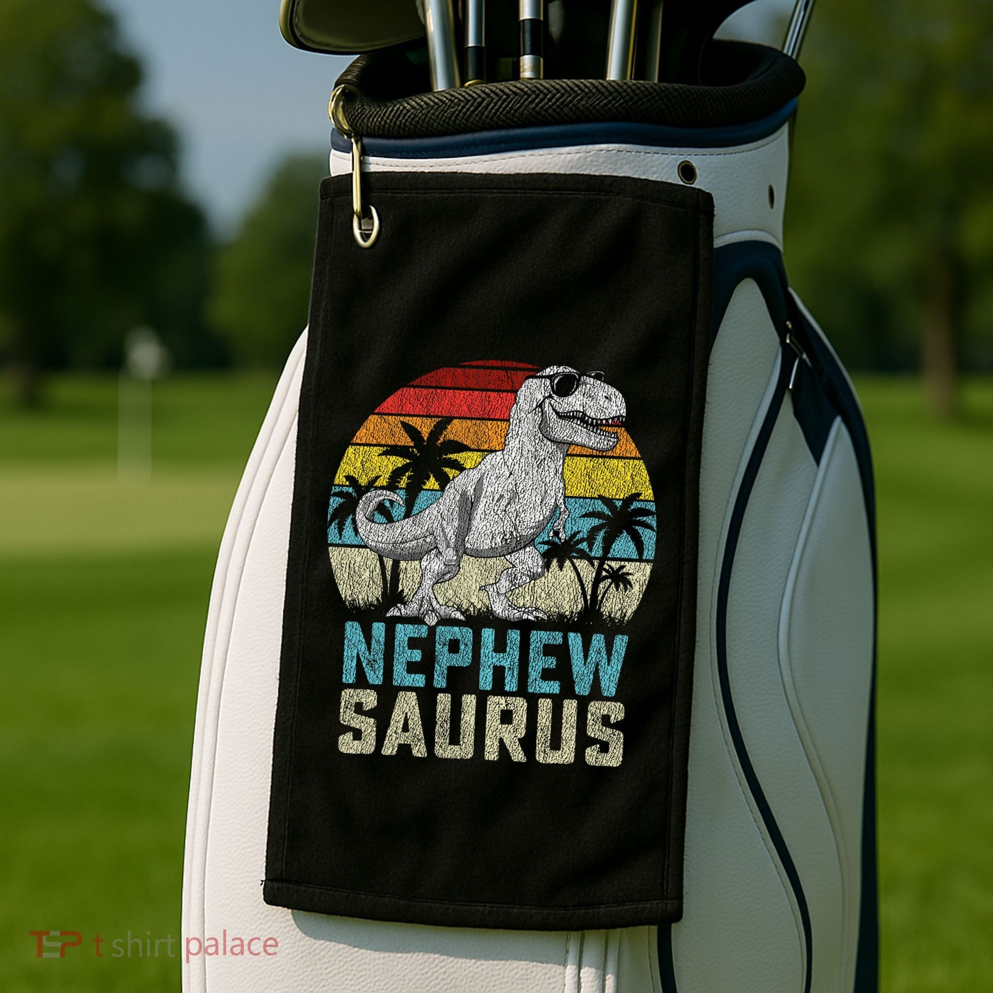 Nephewsaurus T Rex Dinosaur Nephew Saurus FatherS Family Golf Towel
