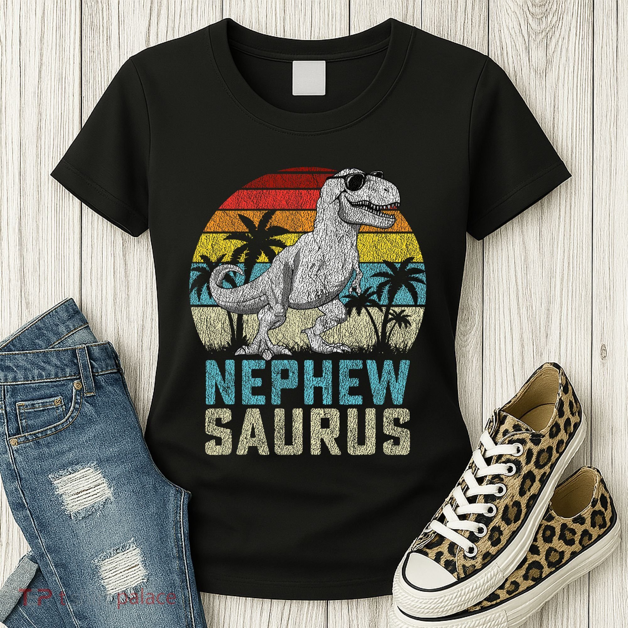 Nephewsaurus T Rex Dinosaur Nephew Saurus FatherS Family Women's T-Shirt