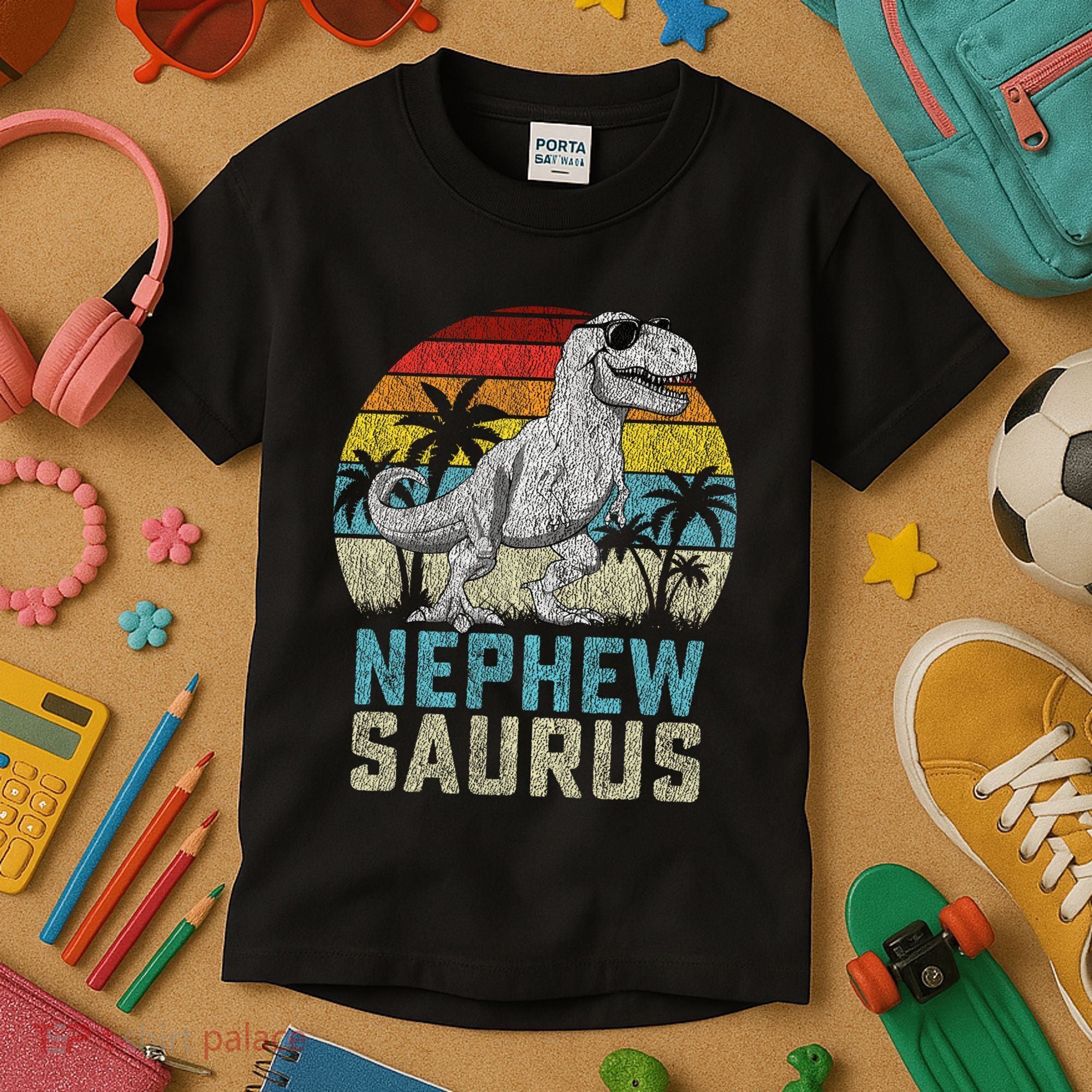 Nephewsaurus T Rex Dinosaur Nephew Saurus FatherS Family Kids T-Shirt