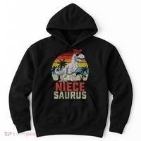 Niecesaurus T Rex Dinosaur Niece Saurus MotherS Family Hoodie thumb 0