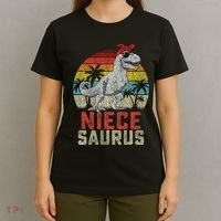 Niecesaurus T Rex Dinosaur Niece Saurus MotherS Family T-Shirt thumb 4