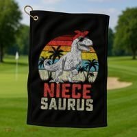 Niecesaurus T Rex Dinosaur Niece Saurus MotherS Family Golf Towel thumb 1
