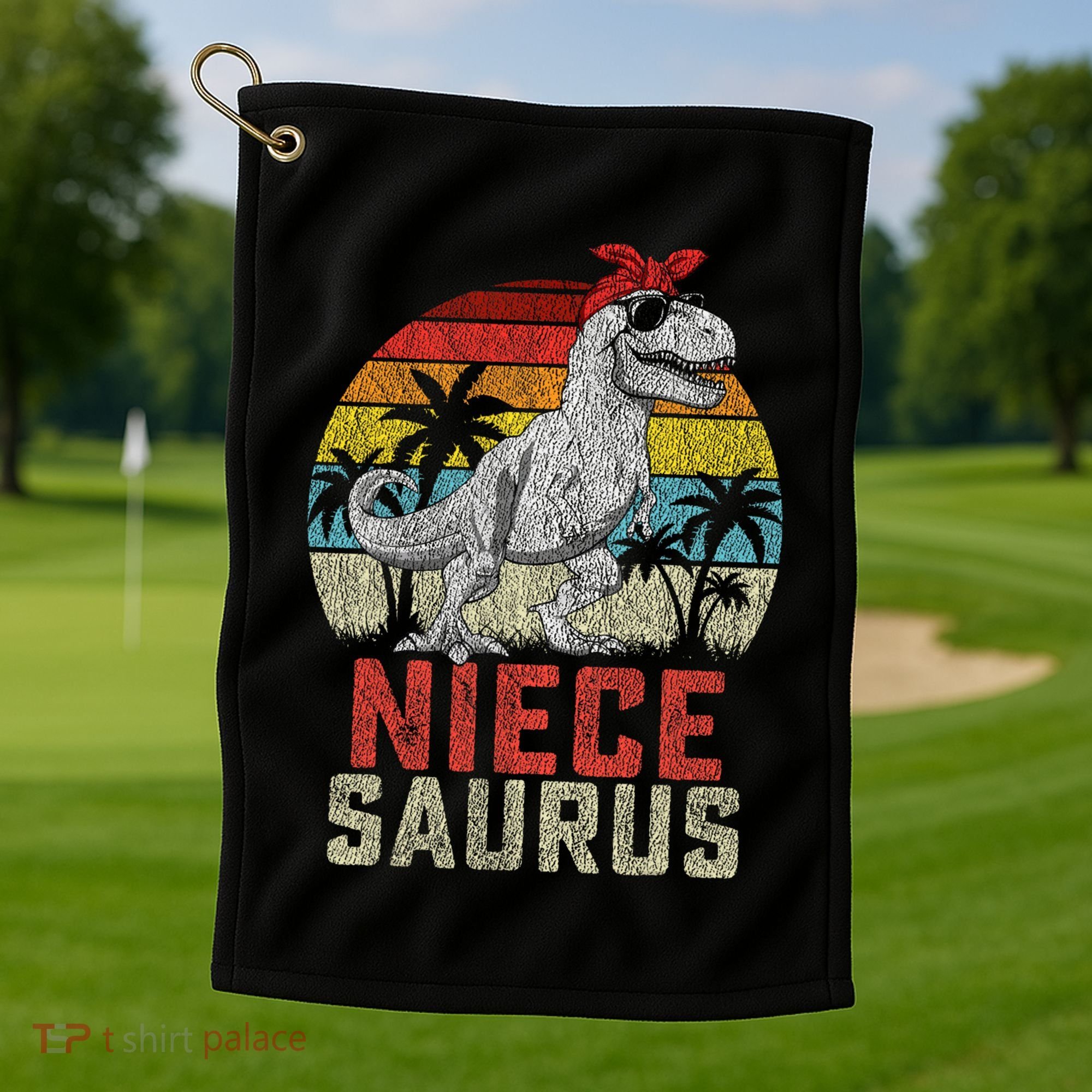 Niecesaurus T Rex Dinosaur Niece Saurus MotherS Family Golf Towel