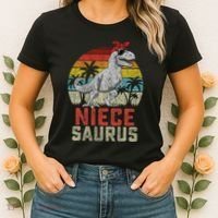 Niecesaurus T Rex Dinosaur Niece Saurus MotherS Family Women's T-Shirt thumb 2