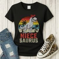 Niecesaurus T Rex Dinosaur Niece Saurus MotherS Family Women's T-Shirt thumb 3