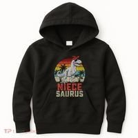 Niecesaurus T Rex Dinosaur Niece Saurus MotherS Family Kids Hoodie thumb 0