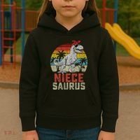 Niecesaurus T Rex Dinosaur Niece Saurus MotherS Family Kids Hoodie thumb 3