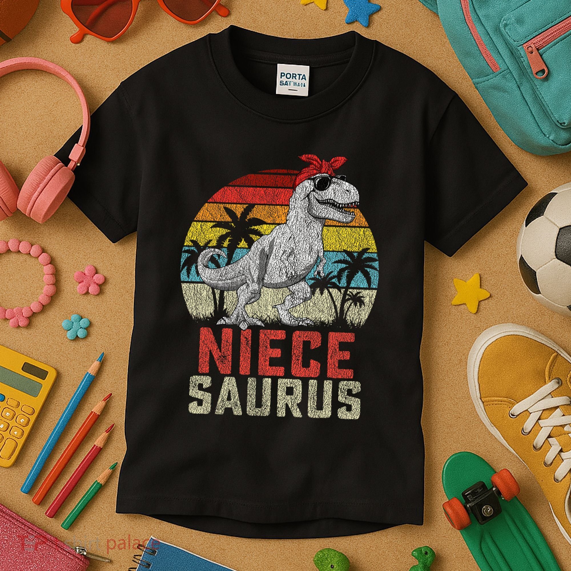 Niecesaurus T Rex Dinosaur Niece Saurus MotherS Family Kids T-Shirt