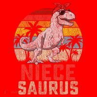 Niecesaurus T Rex Dinosaur Niece Saurus MotherS Family Santa Hat thumb 1