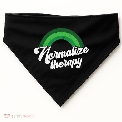 Normalize Therapy Rainbow Mental Health Matters USA-Made Doggie Bandana