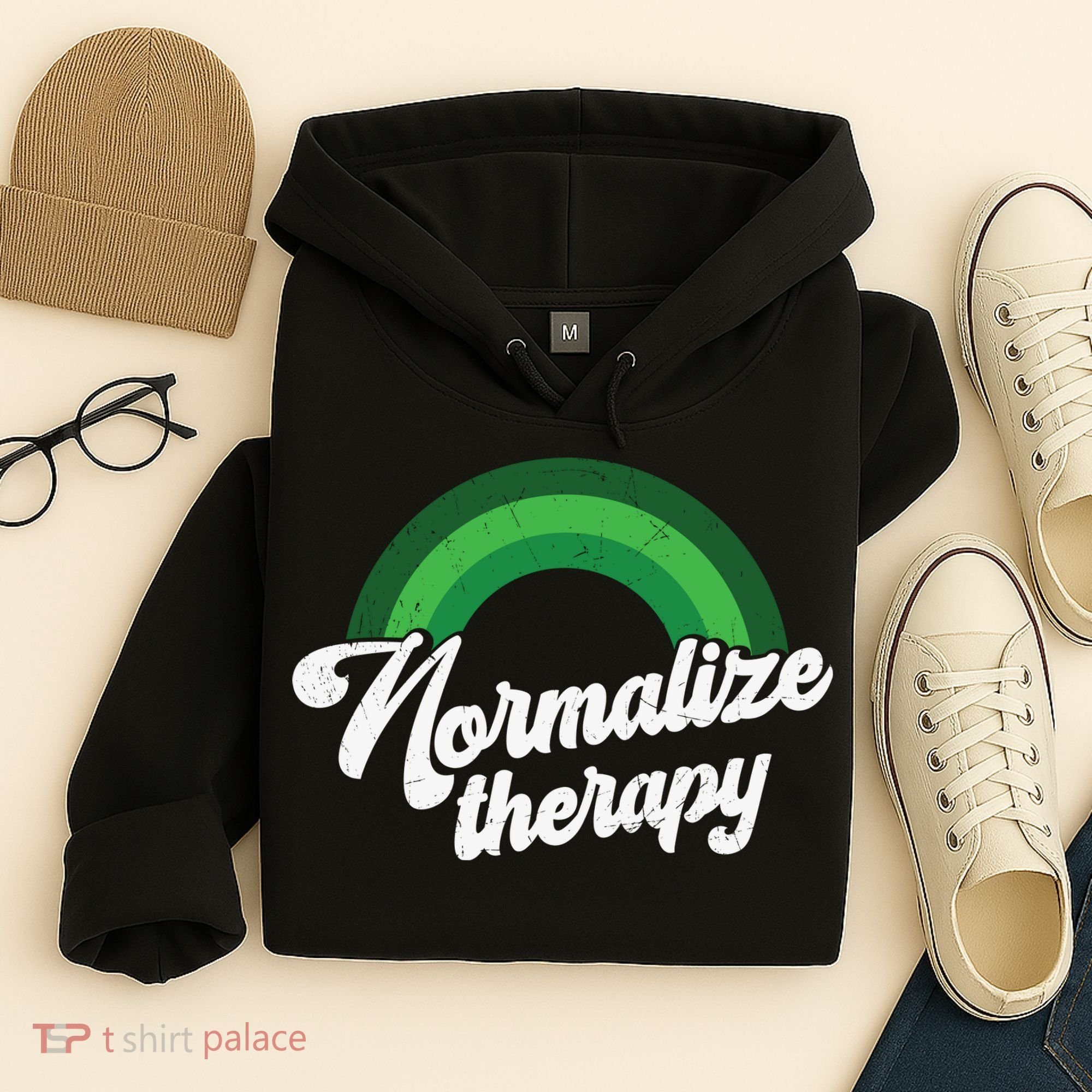 Normalize Therapy Rainbow Mental Health Matters Hoodie