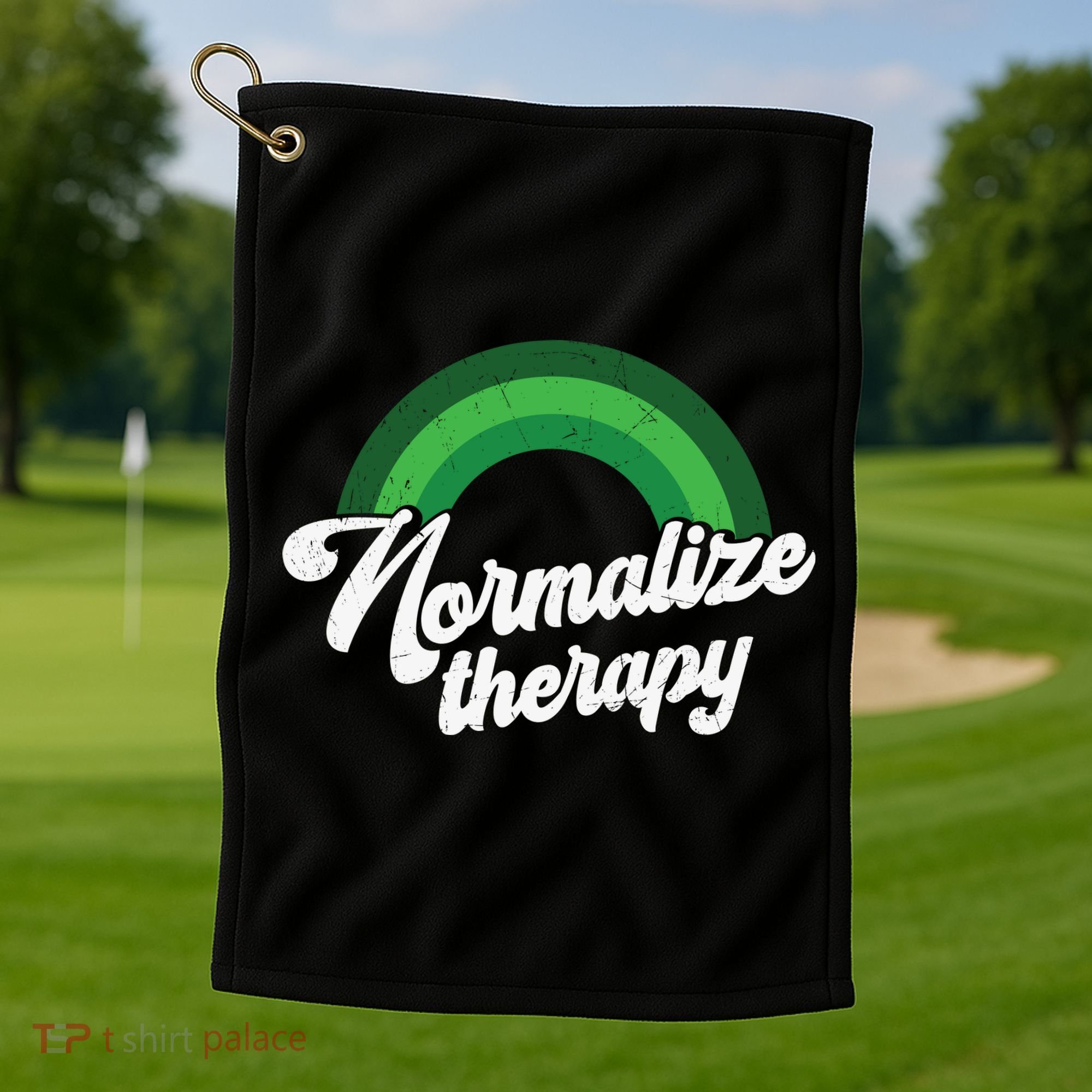 Normalize Therapy Rainbow Mental Health Matters Golf Towel