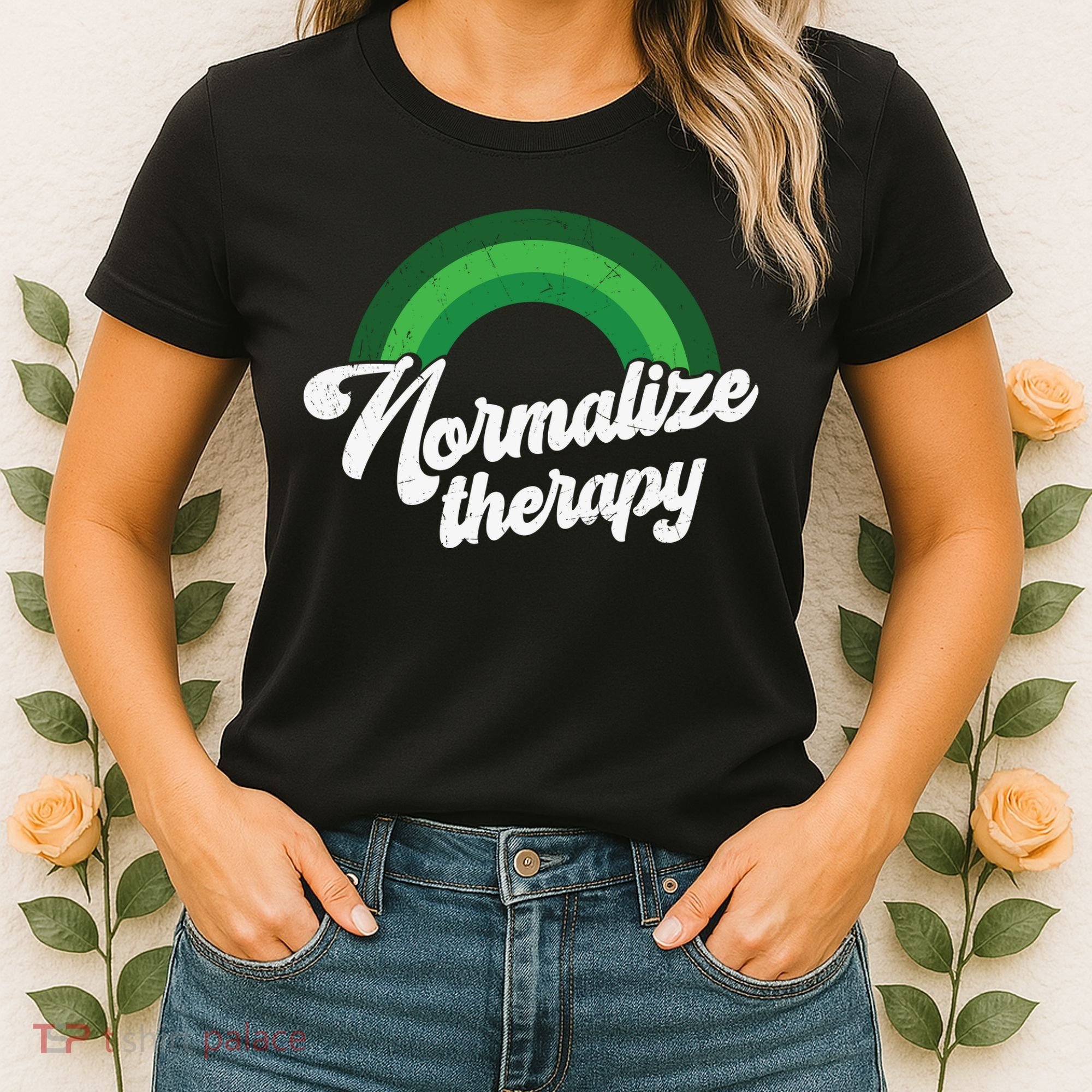 Normalize Therapy Rainbow Mental Health Matters Women's T-Shirt