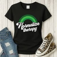 Normalize Therapy Rainbow Mental Health Matters Women's T-Shirt thumb 3