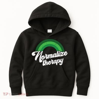 Normalize Therapy Rainbow Mental Health Matters Kids Hoodie
