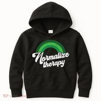 Normalize Therapy Rainbow Mental Health Matters Kids Hoodie thumb 0