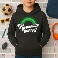 Normalize Therapy Rainbow Mental Health Matters Kids Hoodie thumb 2