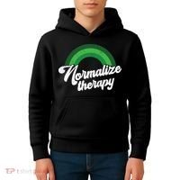 Normalize Therapy Rainbow Mental Health Matters Kids Hoodie thumb 4