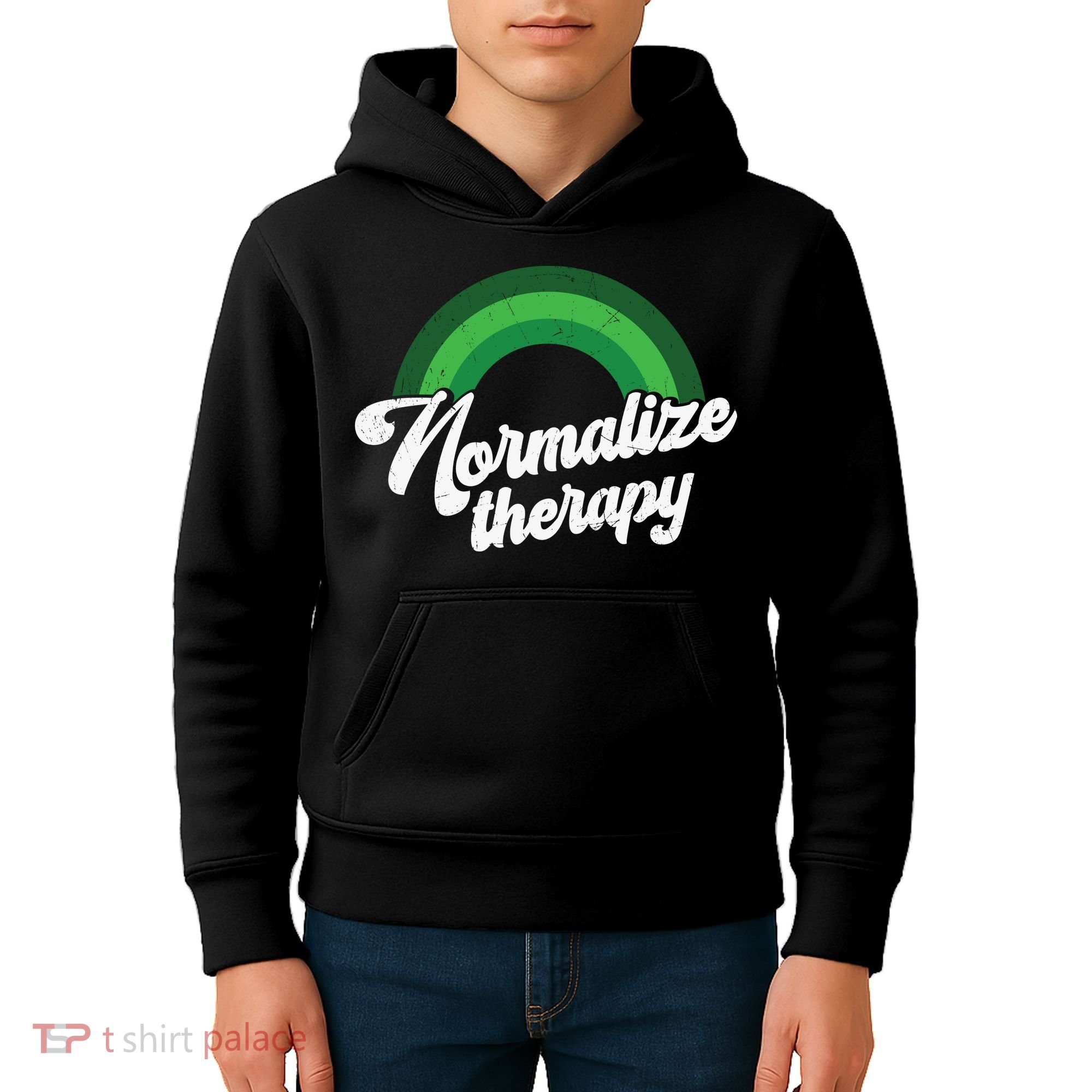 Normalize Therapy Rainbow Mental Health Matters Kids Hoodie