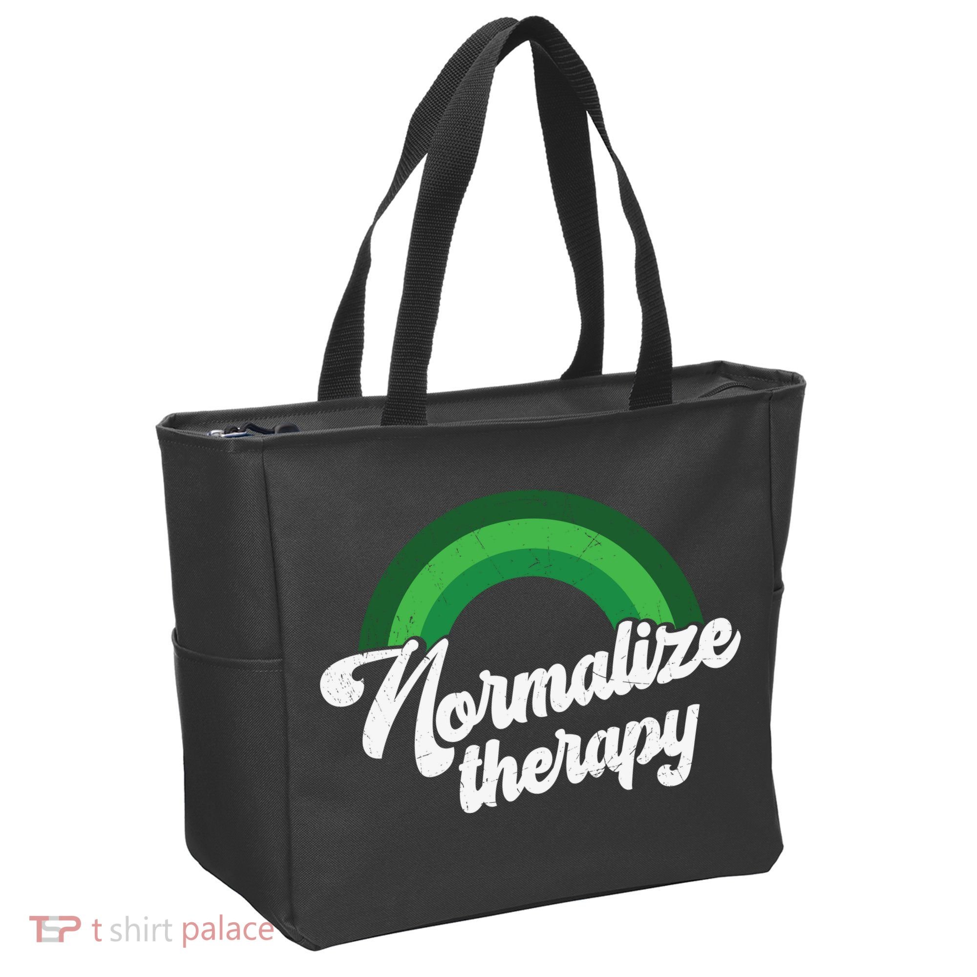 Normalize Therapy Rainbow Mental Health Matters Tote Bag