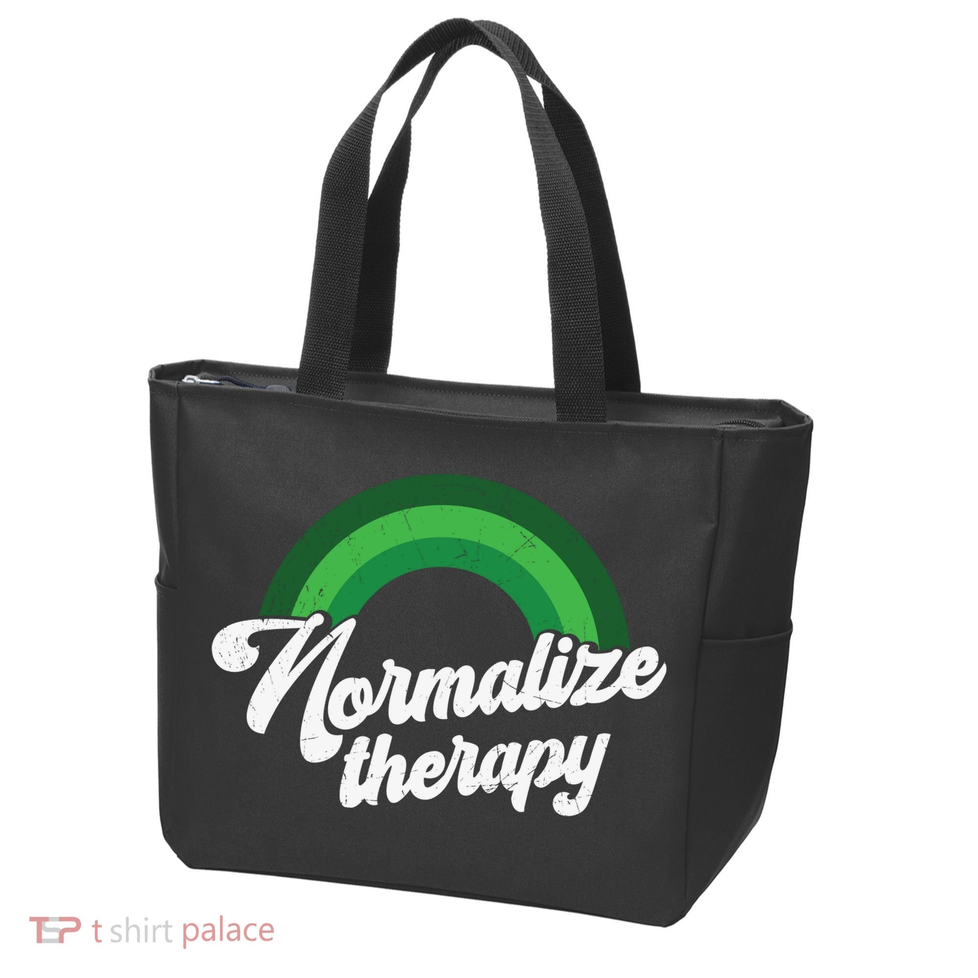 Normalize Therapy Rainbow Mental Health Matters Tote Bag