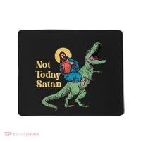 Not Today Satan Jesus Riding Dinosaur T Rex Funny Sarcastic Mousepad thumb 0
